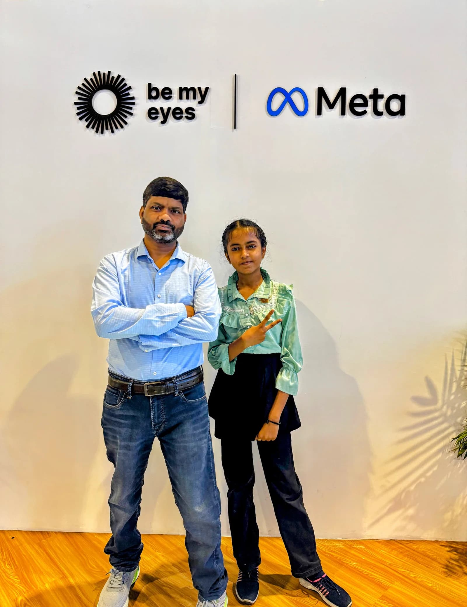Chandan Kumar at the Meta and Be My Eyes zone, AI Impact Summit 2026