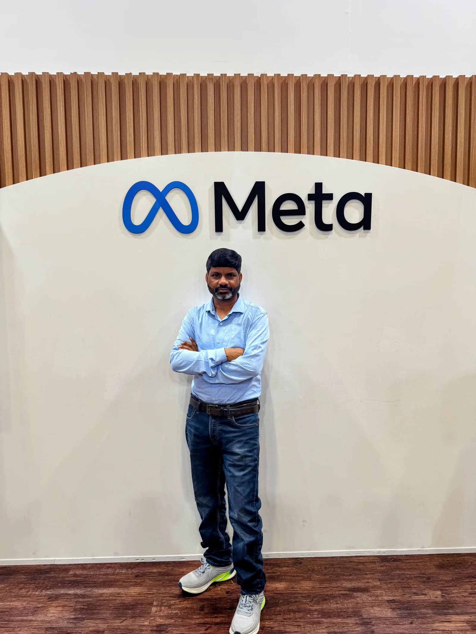 Global Info Edge founder Chandan Kumar at the Meta booth, AI Impact Summit 2026