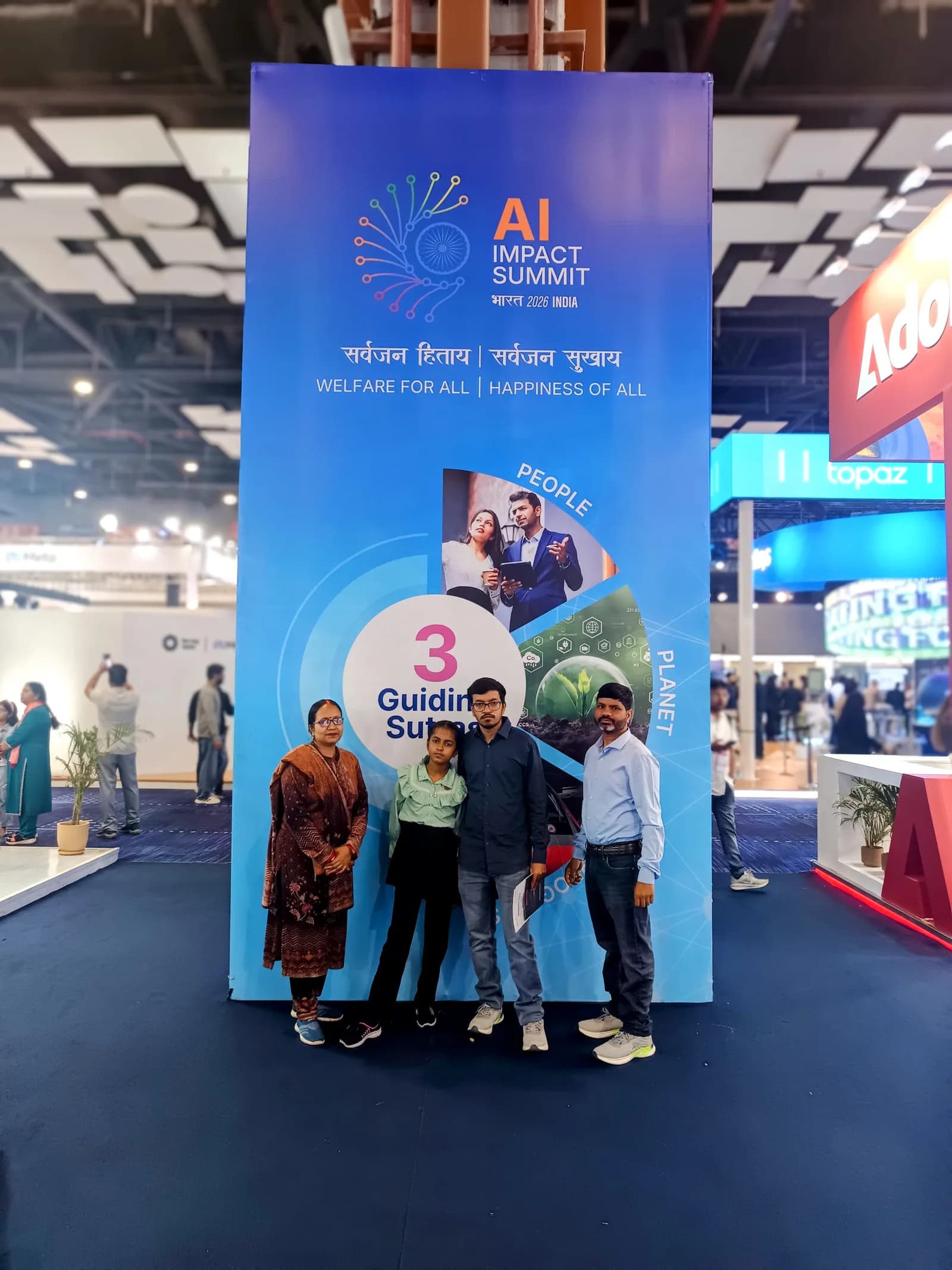 Chandan Kumar with family at the AI Impact Summit 2026