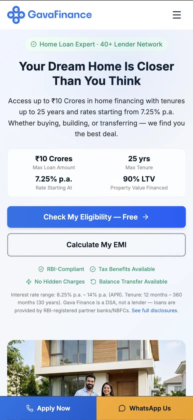 Fintech & Financial Services website — mobile view