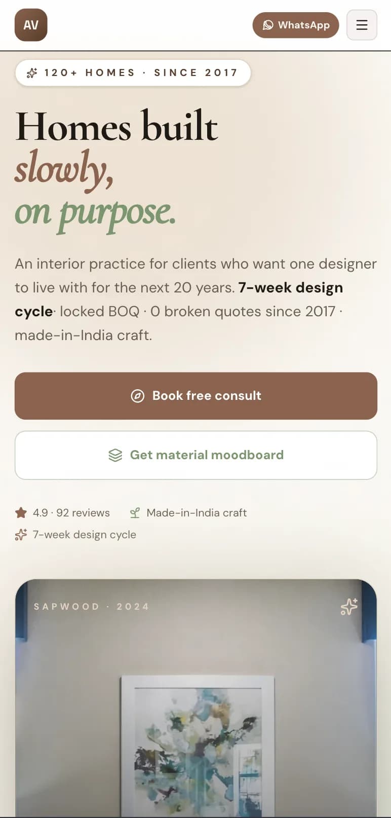 Local Services website — mobile view