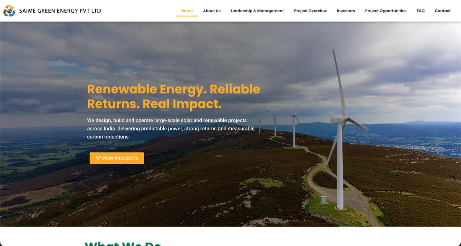 Saime Green Energy renewable energy corporate website built by Global Info Edge