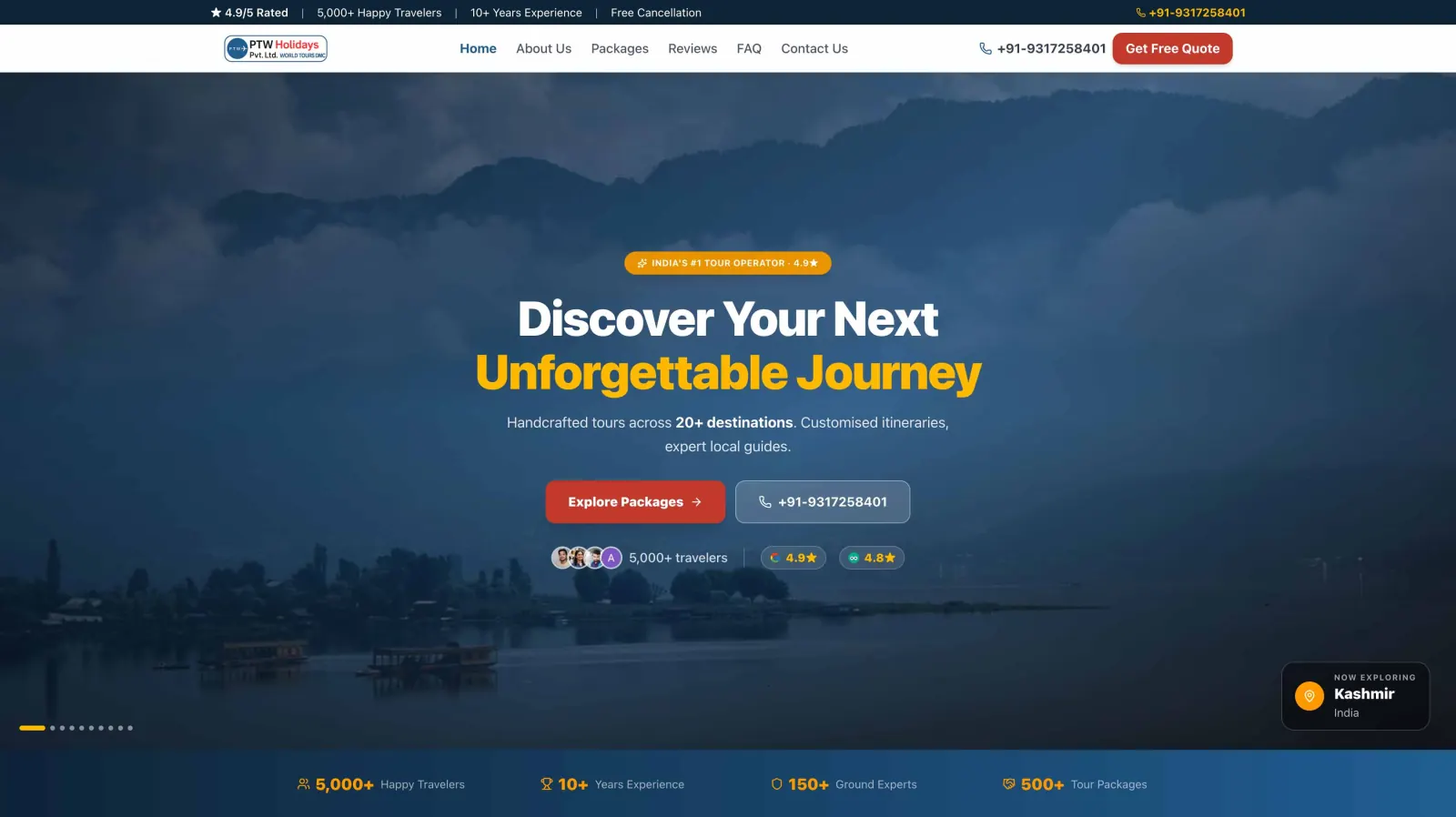 PTW Holidays — Travel · Web + Brand