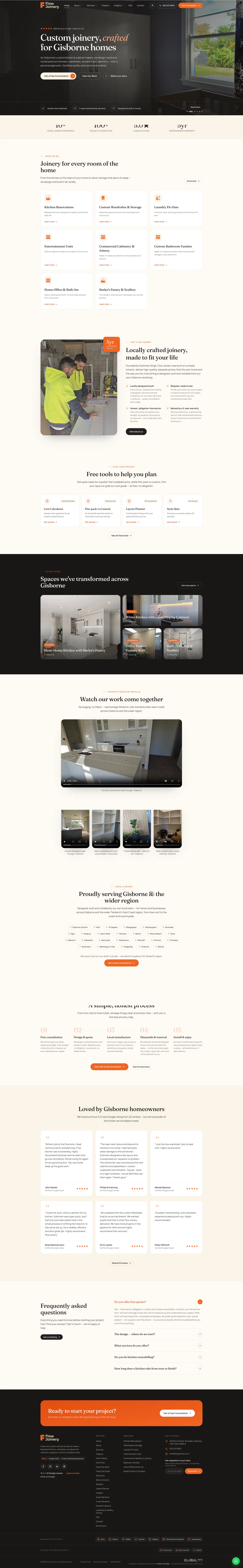 Flow Joinery website by Global Info Edge